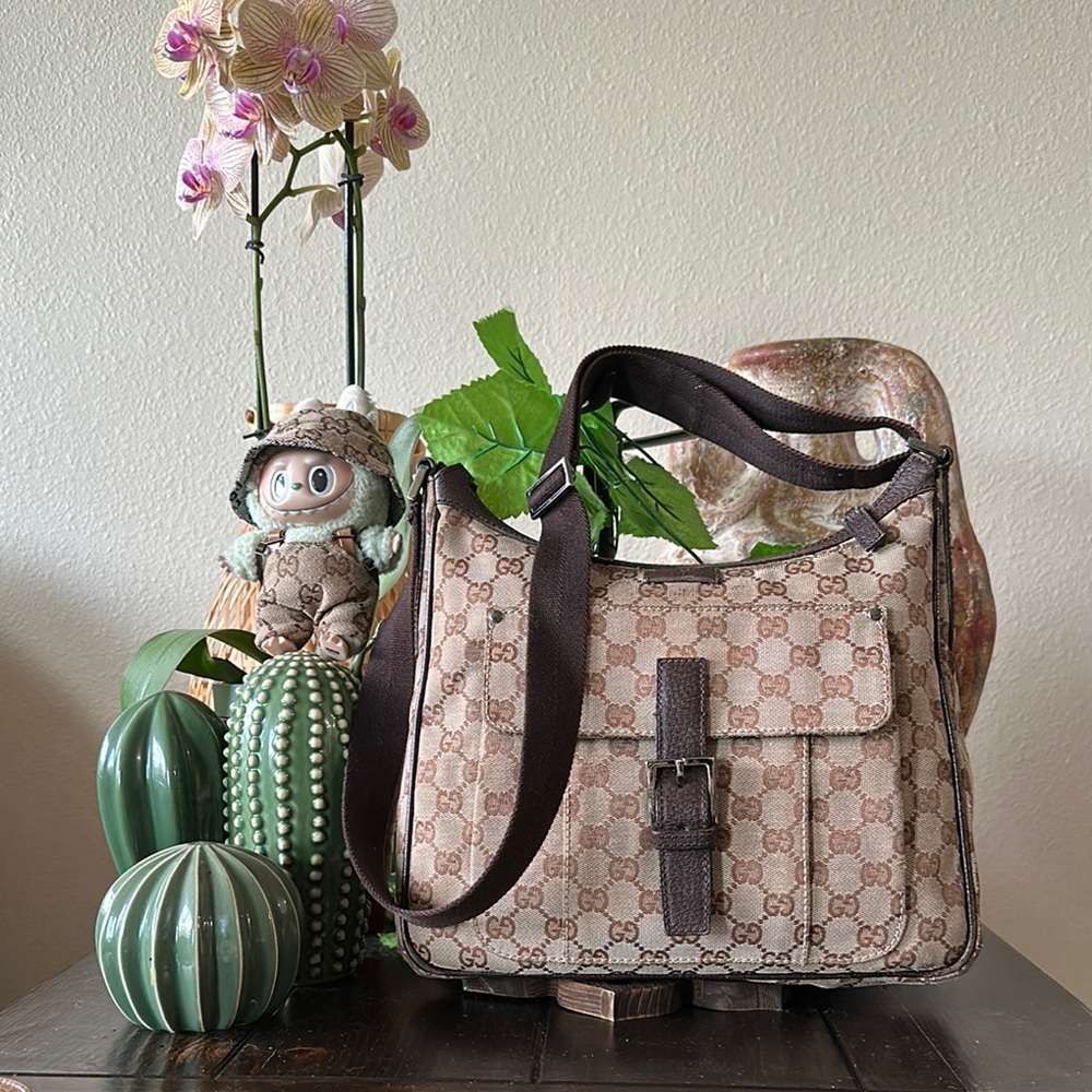 Gucci Brown GG Monogram Shoulder/Crossbody Bag